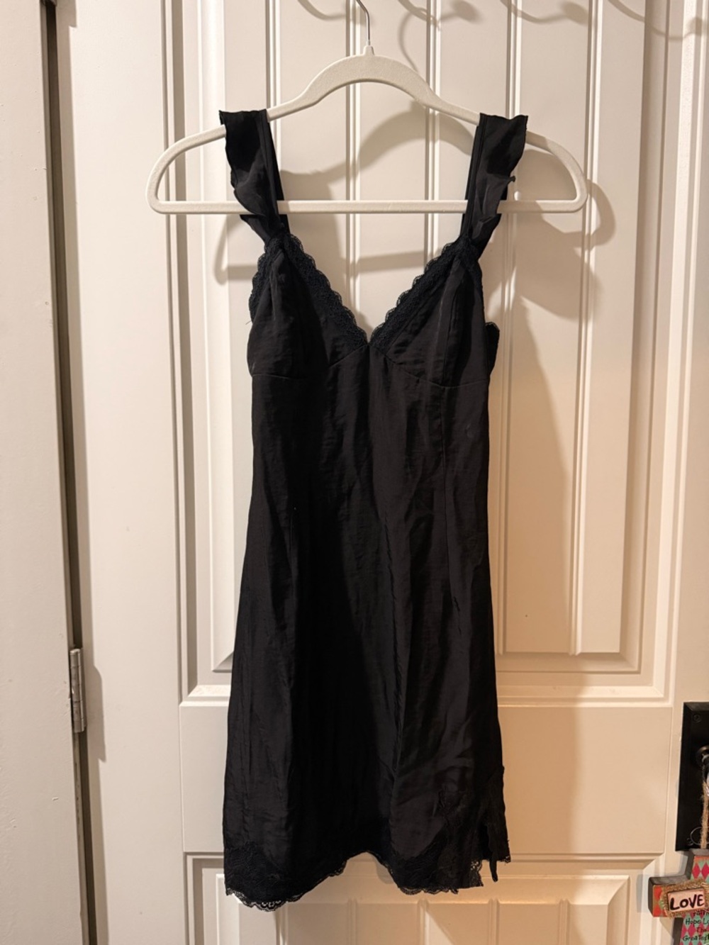 Princess Polly Black Mini Dress with Lace Trim